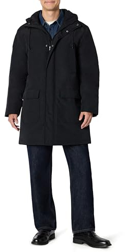 Amazon Essentials Men's Modern Oversized-Fit Heavyweight Parka Jacket, Black, Large