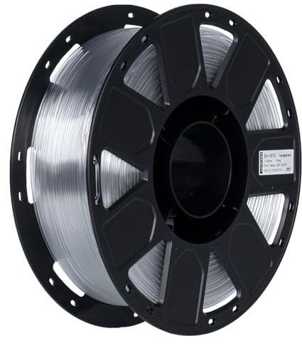 Creality PETG-filament 1,75 mm, Ender 3D-skrivarfilament PETG, hög precision, hög seghet, luktfri, fuktbeständig, 1 kg transparent