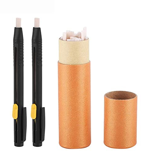 SHUOCONG Tailors Chalk Set Marker Pencil Disappearing Pen with Box Sewing Marking Tools for DIY Needlework Accessories(2 pen and 20 refills)