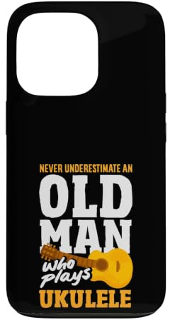 Just an Old Man Who Plays Ukulélé Musicien Coque pour iPhone 13 Pro