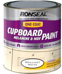 Ronseal OCCMPW750, One Coat Cupboard Melamine and MDF, 750 ml, White
