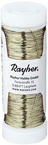 Rayher 2405596 Schmuck-Häkeldraht, creme, 0,30 mm ø, Spule 50 m, Schmuckdraht, farbig lackierter Kupferdraht, zum Basteln von Schmuck und Edelsteinbäumchen