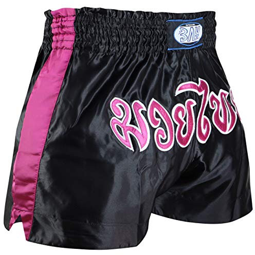 BAY Remy Thaiboxhose Schwarz Pink Grösse L