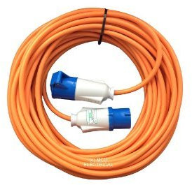 10 metre Orange Caravan Hook Up/Extension Cable with 16 Amp Plug & Socket - Professionally assembled by MCD Electrical