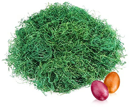 COM-FOUR® 5x erba verde per nidi pasquali - decorazioni pasquali fai da te per cestini pasquali - circa 25 g per sacco (Set1 - Erba verde per Pasqua - 05x)