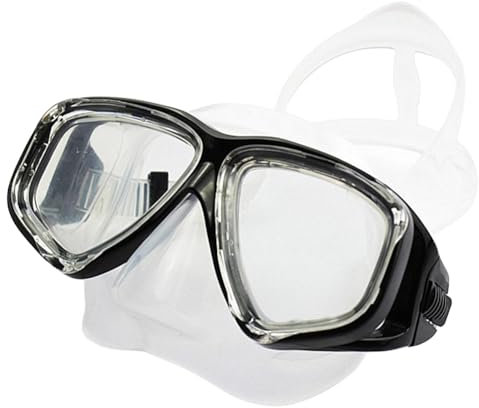WOWDECOR Tauchmaske für Erwachsene und Kinder mit Kurzsichtigkeit Kurzsichtig, Schnorchelmaske Taucherbrille Dioptrin Dioptrien Korrektur, Schwarz (Different 2 Augen)