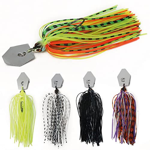 Zite Fishing Chatter Jigköpfe Angelköder Set Light 3,5-7g – Spinnköder für Hecht Barsch Zander Angeln – Bladed Jigs Jighaken Vibrations-Köder