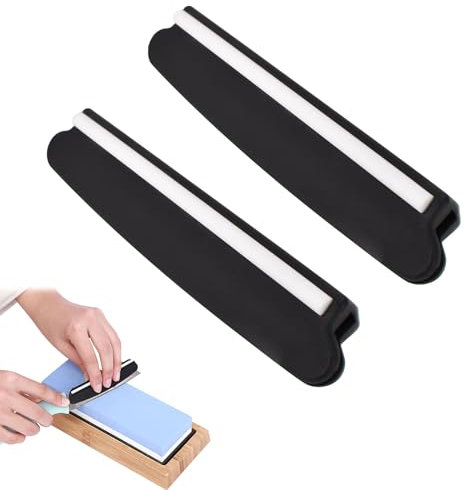 NATOSU Set di 2 Pezzi per affilare, Coltello per affilare, affilacoltelli Manuale, Supporto angolare per affilare Pietra per affilare, per affilare su Pietre per Principianti