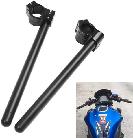 HIYOYO Motorcycle Clip-On 7/8'' Handlebars 41MM Fork Tube Handle Bar Universal for Cafe Racer Motorcycle Street Sport Bike