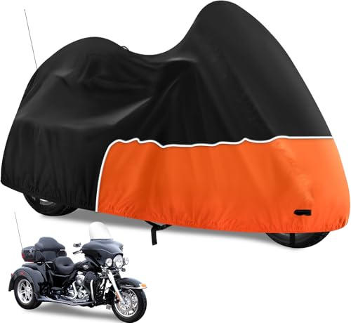 Keyless4U Trike Cover Waterproof 3 Wheel Motorcycle Cover for Harley Trike