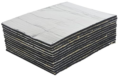 10 Pièces Tapis D’Isolation Acoustique pour Voitures Tapis de Voiture Isolant Tapis Amortisseur d'Isolation Phonique Auto Adhésif Tapis Isolant Thermique Voiture pour Moteur Voiture Toit Fenêtre