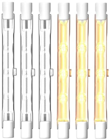 KINGYEENUO Pacchetto di 6 500W R7s 118mm Lampadina Alogena, Alogena Lineare R7S Bianca Calda 2700K 5000lm 230V J118 Doppia Lampadina di Sicurezza Finita Lunghezza 118mm, Dimmabile