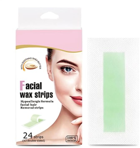 Face Wax Strips – Hair Removal Sheets, Eyebrow Wax Pads | 3.93 x 1.96 inches Gentle Facial Waxing Solution, Smooth Skin Wax Treatmant, Hair Remover with Confidence at Home, Travel Use, Party Ready