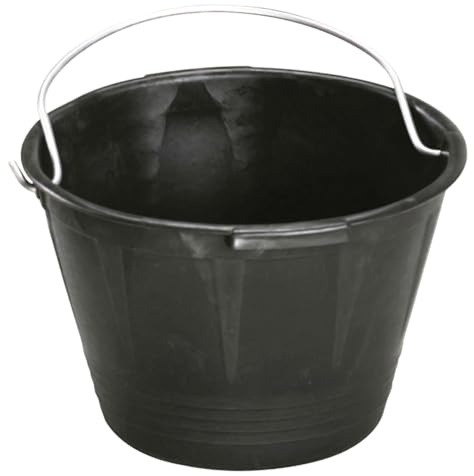 Secchio - secchio in plastica da 12 litri, ideale per lavori, robusto e leggero, facile da trasportare e da maneggiare, design pratico e durevole.