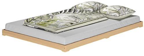 Erst-Holz®Doppelbett Bodenbett Teenagerbett 140 x 200 cm Bucheohne Zubehör