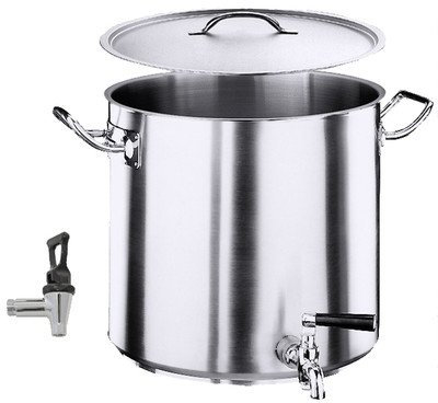 Contacto Edelstahl Kartoffelkocher 36 cm mit Hahn und Deckel