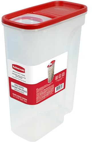 Rubbermaid Modular Food Storage Cereal Container with Flip Top, Large 22 Cup, Racer Red 1856060