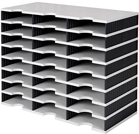 Sortierstation styrodoc trio, 24 Fächer, bis C4, Fachhöhe 57mm, grau/schwarz