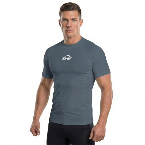 iQ-UV Herren UV 300 Slim Fit Kurzarm T-Shirt, grau (ash), XL (54)