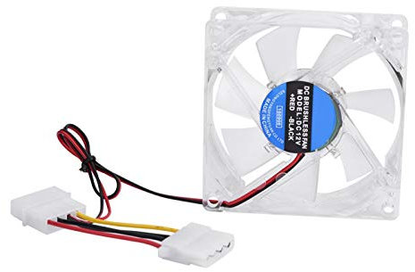 Richer-R Ventilador de enfriamiento LED, 80mm Luz LED 12V 4Pin Silenciar Caja de PC Ventilador de enfriamiento Refrigerador de computadora con una Interfaz de alimentación de 4 Pines(Azul)