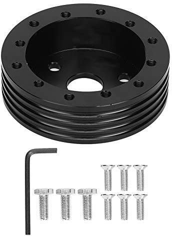 79A 93 Adapter Steering-79A 93 Adapter Steering-Spacer Set, 1In Aluminium Alloy Lenkradnabe Spacer Zubehör Für 5 6 Loch Auf 3 Loch Adapter(Schwarz)
