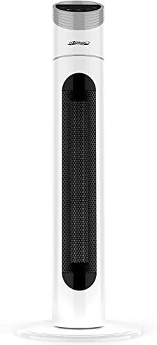 OZEANOS Calefactor cerámico de torre PTC con mando a distancia, 1000W/2000W. Pantalla LED, Temporizador de 12 horas, Termostato. Oscilante y Silencioso. Color Blanco