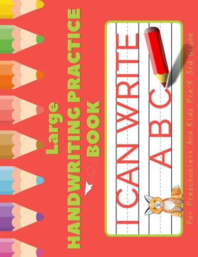 Large Handwriting Practice Book For Preschoolers And Kids. Pre-K to 3rd Grade: Blank Handwriting Practice Paper With Dotted Lines For Kids Pre K to ... Paper Horizontal | 11x8.5 inch, 110 Pages