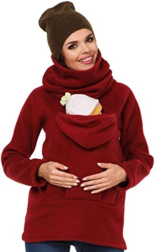 Giubbotto Premaman Invernale Giacca,2 In 1 Felpa Premaman Con Cerniera Laterale Mommy Felpe Con Manica Lunga Giacca Per Portare Bimbo Marsupio 1,M