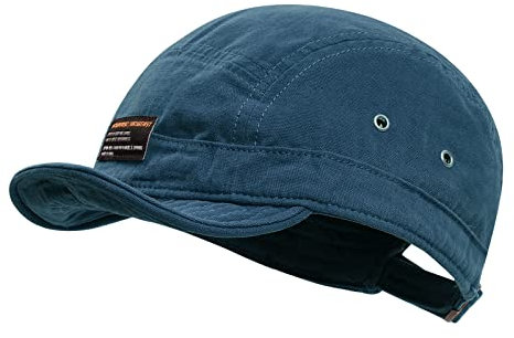 Clakllie 5 Panel Basecap mit kurzer Krempe Herren Damen Flat Brim Baseball Cap Verstellbar Schildkappen Retro Trucker Cap Baumwolle Polo Cap