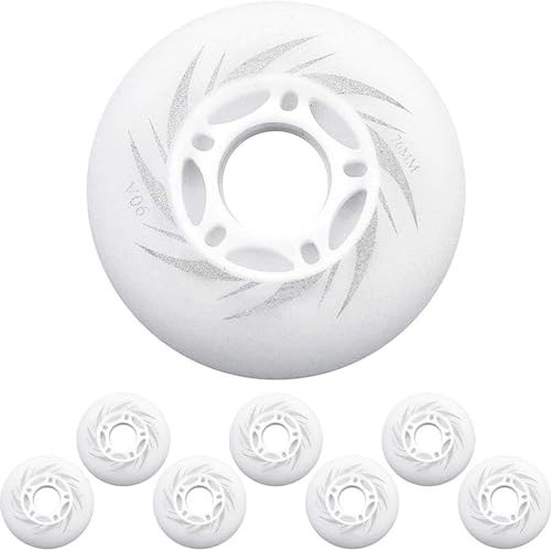 Ersatzräder für Inline-Skate, 72 mm/76 mm/80 mm, leuchtende Räder für Inline-Skate, Wave-Board, Rollen, Street Surfen, Weiß, 76 mm, 8 Stück