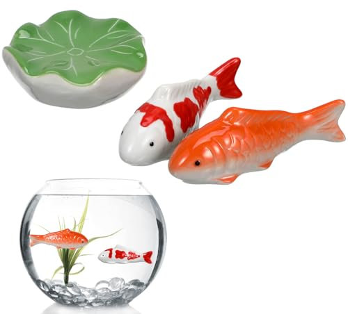 3 pcs Floating Aquarium Decor Lifelike Fish Ornaments Lotus Leaf Fish Tank Pond Decoration