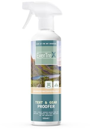 EverTreX - Tent & Gear Proofer Spray | Textile Shield Waterproofer for Wet Weather Hiking Equipment | Works with Gore-Tex- 500ml