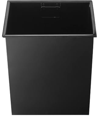 JTWWDM Sportello per Pattumiera in Acciaio Inossidabile 304, Coperchio per Bidone da Banco Incassato Spazzolato, Scivolo per Rifiuti Filo con Bilanciamento Quadrato,Black Trash Can