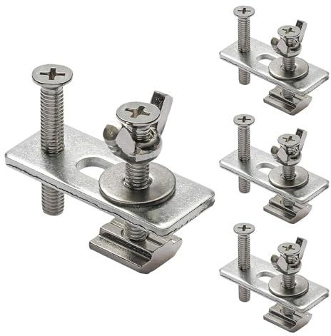Pinza de sujeción – Conjunto de pinzas de banco de trabajo, pinza de carril – abrazadera de sujeción en T, de prensa, juego de 4, kit de sujeción M6, accesorios de riel en T, abrazadera de sujeción