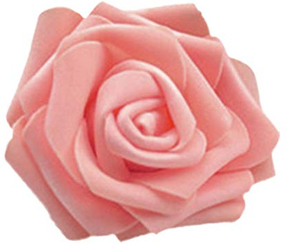 QWSU - 50 rose artificiali in schiuma, fiori in acrilico champagne, decorazione per la casa, giardino, feste, centrotavola