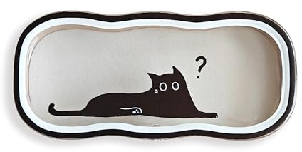 MSLSOZ Graziosa Custodia per Occhiali con Motivo Gatto Nero e Coperchio Trasparente, Scatola di Stoccaggio per Occhiali in Plastica a Guscio Rigido con Panno per la Pulizia, Regalo Unico per Donne e