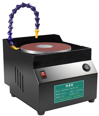 Ruiseawing Ponceuse d'établi électrique, affûteuse de couteaux, meuleuse polisseuse, 7 niveaux de puissance, avec 10 lames de ponçage de diamètre, pour meulage à eau/sec, menuiserie métallique.