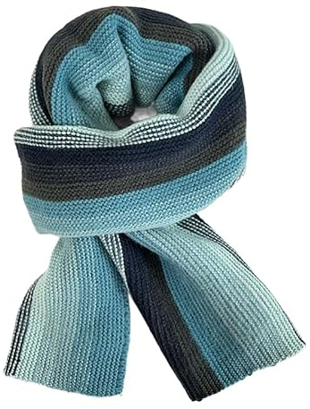 Kashmirscarf， Vinterullsjal for kvinnor, flerfärgad, 180x25 cm, 2-pack(Blue Gradient)