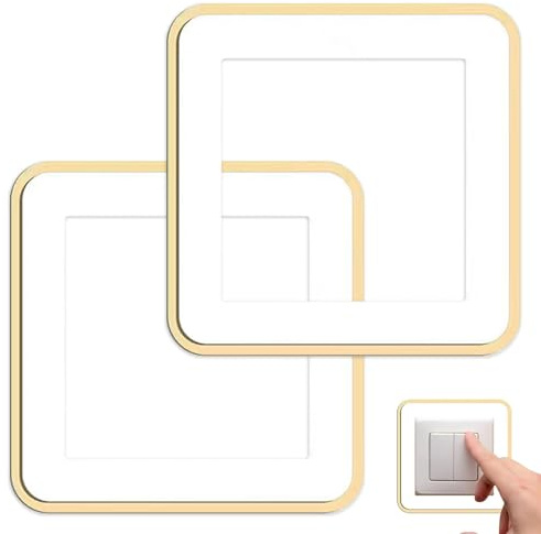 2PCS Acrylic Light Switch Surrounds, 86 x 86 mm White Wall Plate Cover