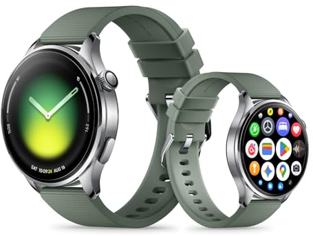 XIAOMI Watch 5 Smartwatch 47 mm, Google Wear OS, NFC Pay, AI, Gemini, display AMOLED da 1,54'', durata della batteria di 6 giorni, GPS fitness tracker, controllo gestuale, Solo per Android, Verde