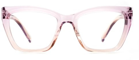 SKYWAY Occhiali da Lettura Donna - Eleganti Occhiali da Lettura Quadrati a Forma di Occhio di Gatto con Cerniera a Molla - Antiriflesso UV&Affaticamento della Vista(Viola&Champagne,+1.5)