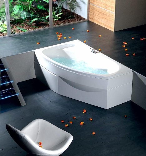Polysan Raumsparwanne Mamba 170x100cm, weiß, Acryl, Alkoven, Badewanne