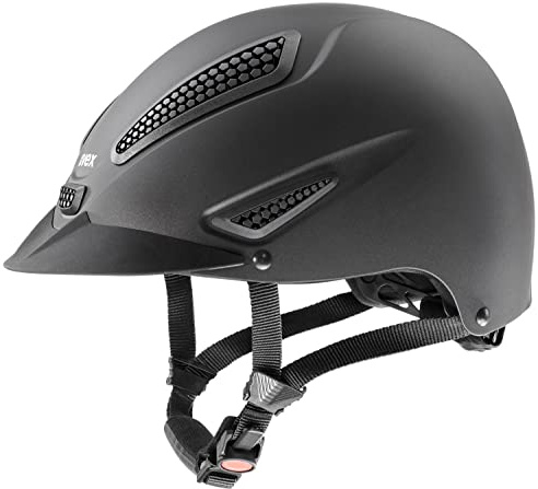 Uvex perfexxion II Horse Riding Helmet for Women & Men - Adjustable & Excellent Ventilated Equestrian Helmet, Black S-M