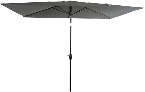 Parasol Droit HAPUNA rectangulaire 2x3m Gris avec manivelle. Parasol Droit inclinable.
