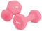 unycos - Kurzhanteln Neopren 2er Set von 2 kg, Rutschfest, Anti-Roll-Design, Bequemer Griff, Krafttraining, Fitness, Pilates, Training, Fitnessstudio, Gymnastikhanteln (Rosa)