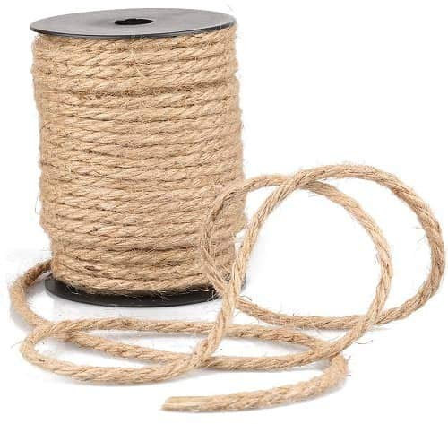 CABLEPELADO Cuerda de cáñamo Natural | Rollo de Cordel Yute | Cuerda para Bricolaje, Decoración de Muebles, Envoltura, Jardinería, Confección, Artesanía | 15 Metros de Largo x 4 mm de Grosor