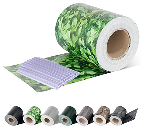 Sekey Frangivista per Recinzione Giardino, Striscia Privacy in PVC per recinto Metallico Doppio Stelo, Anti-UV Anti-Sbiadimento Protezione Antivento, con 26 Clip, 19 cm x 35 m, Bosso