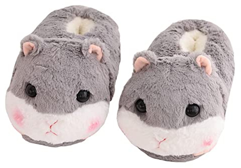 YELAN Zapatillas de perro cerdo pantuflas para mujer hombre invierno casa de peluche Tiburón Zapatos