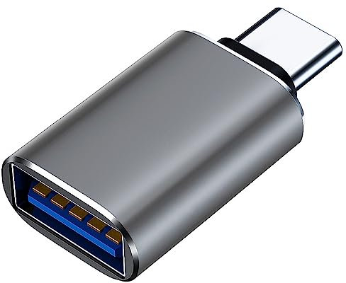 USB C Adapter, USB Type C Male to USB 3.1 Female OTG Adapter Compatible with MacBook Pro, Samsung Galaxy, Smartphones, Tablets and Laptops (Grey)
