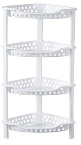 Organizador de esquina triangular para regadera, 4 niveles, pequeño, soporte de almacenamiento de baño, organizador de esquina, estante de pie resistente al óxido, 21 pulgadas de profundidad x 28,6